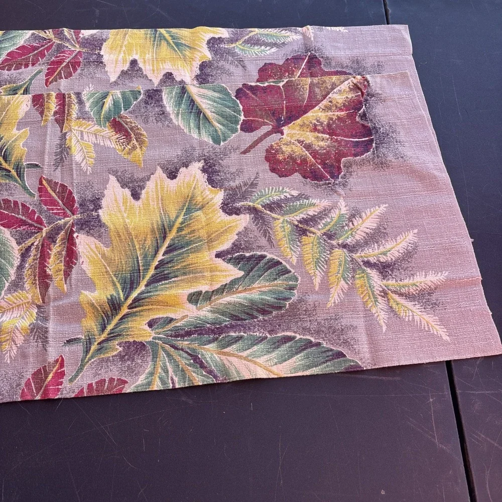 1950s Barkcloth Fall Panel Curtains Set Of 2 Vintage